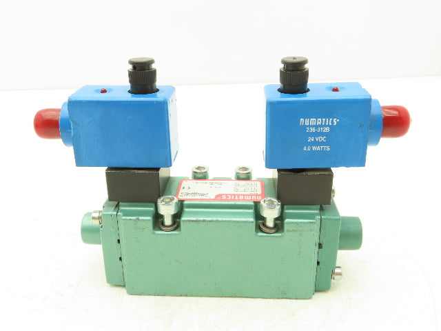 Numatics I22BB500R061D61 Pneumatic Dual Solenoid Valve 145PSI 24VDC 5/3-Way