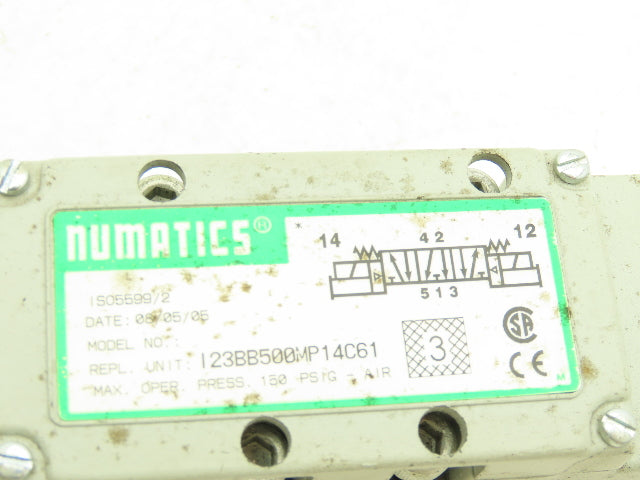 Numatics I23BB500MP14C61 Pneumatic Dual Solenoid Air Valve 150psi 24VDC 236-384B
