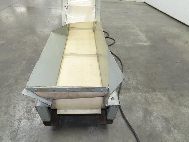 LaRos 10"x 74"L Portable Incline Parts Conveyor Cleated Belt 115V Variable Speed