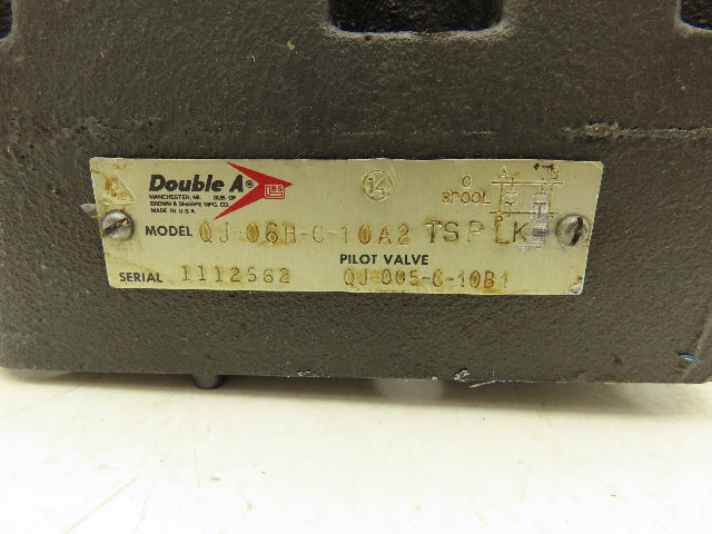 Double A QJ-06H-C-10A2 TSPLK Directional Control Pilot Valve QJ-005-C-10B1 115V