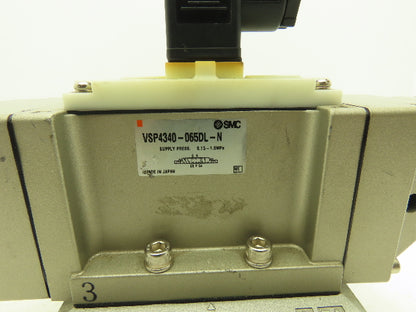 SMC VSP4340-065DL-N Pneumatic Air Solenoid Valve 4/5 24VDC Coil 3/4" NPT Ports