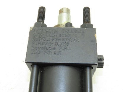 Schrader Bellows Pneumatic Air Cylinder 2" Bore 0.75" Stroke Double Rod 250 PSI