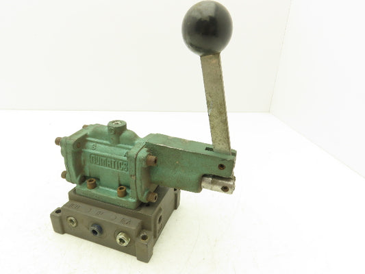Numatics 34HLD4410 Directional Manual Lever Valve 2-Position 5-Port 1/4"Manifold