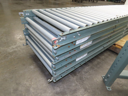 Uline 24"x 10' Gravity Roller Conveyor 1-3/8" Roller 22"BF 6-Sections 60' w/Legs