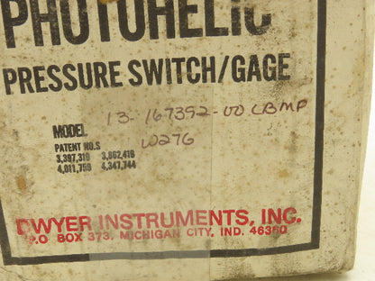 Dwyer 13-167392-00 Photohelic Pressure Switch/Guage 0-25 H2O /120V 10A 50/60HZ
