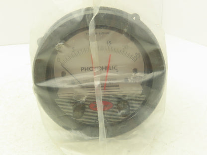 Dwyer 13-167392-00 Photohelic Pressure Switch/Guage 0-25 H2O /120V 10A 50/60HZ
