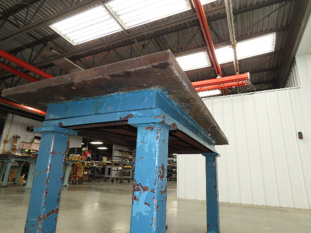 Vintage Precision Steel Welding Layout Table 71x35.5" Cast Iron 1-3/4" Thick Top