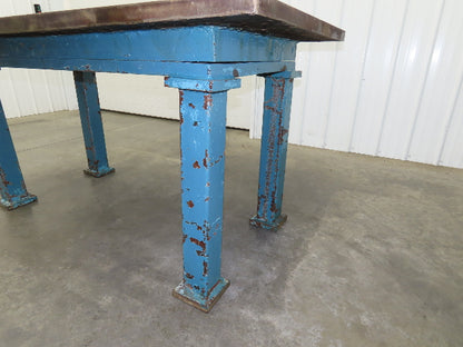 Vintage Precision Steel Welding Layout Table 71x35.5" Cast Iron 1-3/4" Thick Top