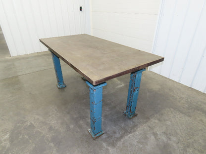 Vintage Precision Steel Welding Layout Table 71x35.5" Cast Iron 1-3/4" Thick Top