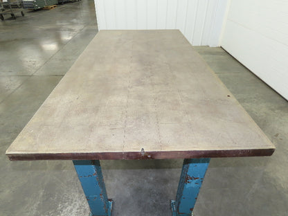 Vintage Precision Steel Welding Layout Table 71x35.5" Cast Iron 1-3/4" Thick Top