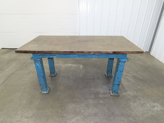 Vintage Precision Steel Welding Layout Table 71x35.5" Cast Iron 1-3/4" Thick Top