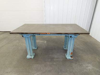 Vintage Precision Steel Welding Layout Table 71-1/2x36" Cast Iron 1-3/8" Top