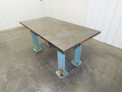 Vintage Precision Steel Welding Layout Table 71-1/2x36" Cast Iron 1-3/8" Top