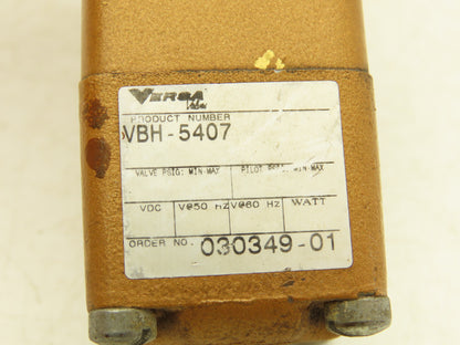 Versa VBH-5407 Directional Manual Lever Valve 3-Pos Spring Return 5-Port 3/8"NPT