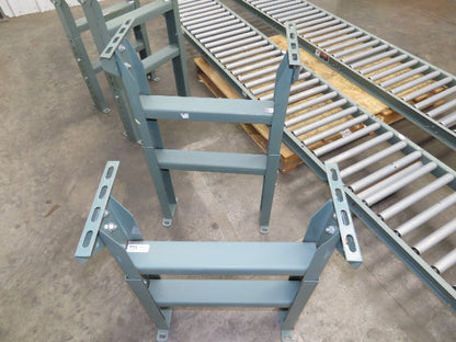 Uline 18"x 10' Gravity Roller Conveyor 1-3/8" Roller 16"BF 2-Sections 20' w/Legs