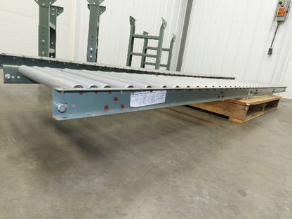 Uline 18"x 10' Gravity Roller Conveyor 1-3/8" Roller 16"BF 2-Sections 20' w/Legs