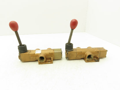 Versa SA-3501-72 Directional Manual Lever Valve 3-Pos 3-Way 1/2"NPT Lot of 2