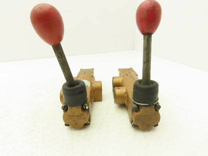 Versa SA-3501-72 Directional Manual Lever Valve 3-Pos 3-Way 1/2"NPT Lot of 2