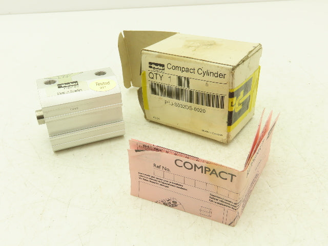 Parker P1J-S032DS-0020 Pneumatic Compact Cylinder Bore 32mm x Stroke 20mm