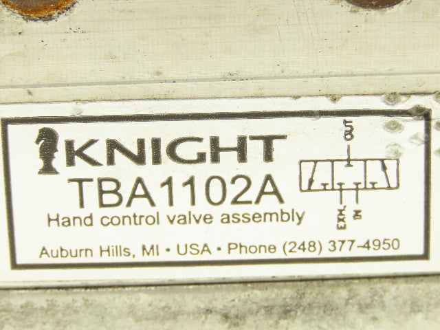 Knight TBA1102A Pneumatic Scissor Lift Manual Actuator Lever Valve Handle 3-Pos