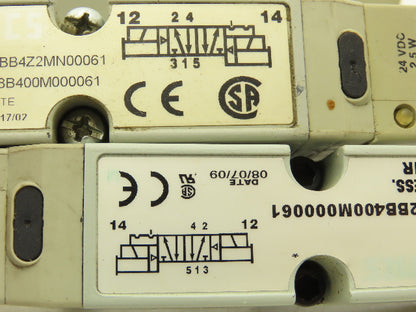 Numatics 122BB4Z2MN00061 Solenoid Valve 150 PSIG 24VDC 2.5W W/Bridge Lot Of 4