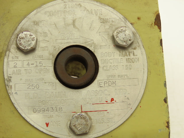 H.D. Baumann 21000 Pneumatic Diaphragm Valve Actuator & Positioner