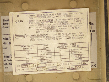 H.D. Baumann 21000 Pneumatic Diaphragm Valve Actuator & Positioner
