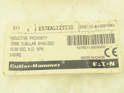 Eaton E57EAL12T110 Inductive Proximity Sensor 12MM X 1 1/4" 10-30VDC 3 Wire