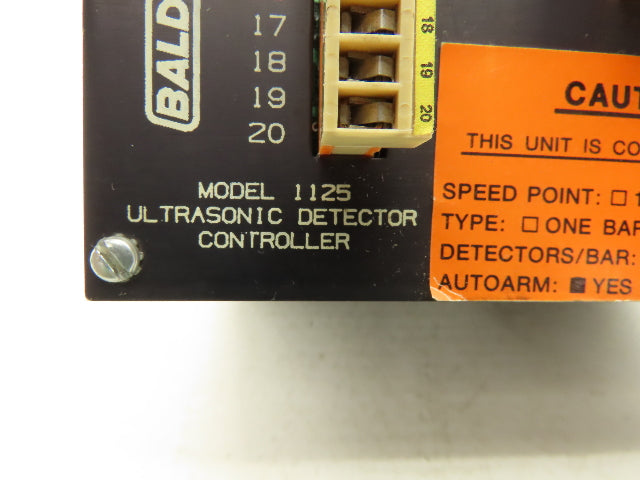 Baldwin Technology Model 1125 Ultrasonic Detector Controller 24VDC Rev 03