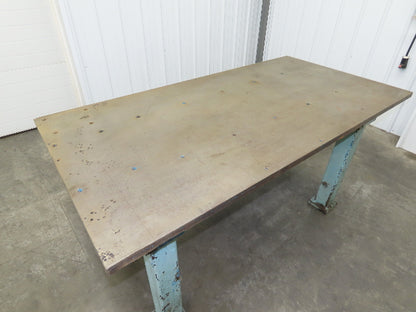 Vintage Precision Steel Welding Layout Table 70x35" Cast Iron 1-1/4" Thick Top