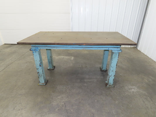 Vintage Precision Steel Welding Layout Table 70x35" Cast Iron 1-1/4" Thick Top