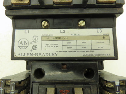 Allen Bradley Motor Starter 50Hp 575V 3Ph Removed From Reversing Motor Starter