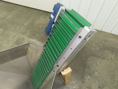 Stainless Hopper Small Parts Feeder Floorbin Elevator 8"x 40"H Conveyor 220V 1PH