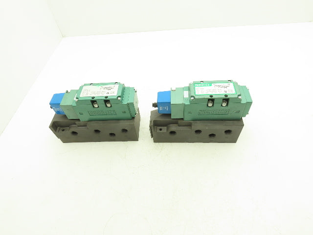 Numatics I34BA400MP14X61 Pneumatic Air Solenoid Valve 4/2 150psi 24VDC Lot of 2