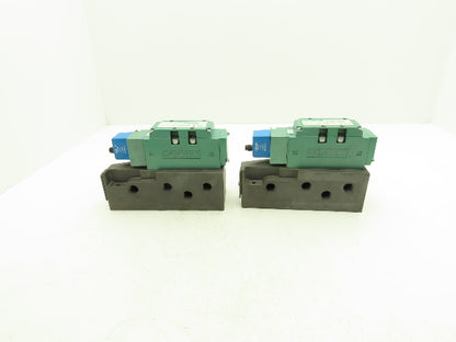 Numatics I34BA400MP14X61 Pneumatic Air Solenoid Valve 4/2 150psi 24VDC Lot of 2