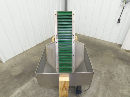 Stainless Hopper Small Parts Feeder Floorbin Elevator 8"x 48"H Conveyor 220V 1PH