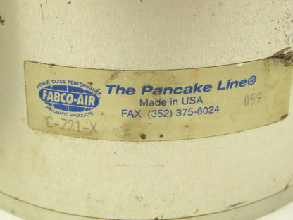 Fabco-Air C-721-X Pancake Line Round Air Cylinder 3"Bore 1"Stroke 250psi Lot (2)