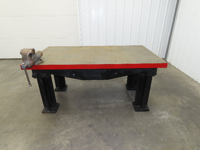 Vintage Precision 2-1/4" Steel Welding Layout Table 66x36" Cast Iron Wilton Vise