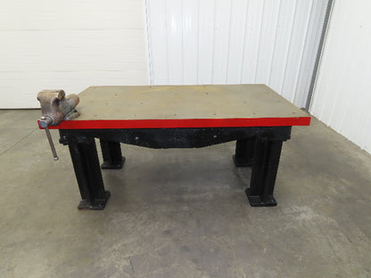 Vintage Precision 2-1/4" Steel Welding Layout Table 66x36" Cast Iron Wilton Vise