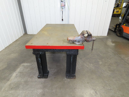 Vintage Precision 2-1/4" Steel Welding Layout Table 66x36" Cast Iron Wilton Vise