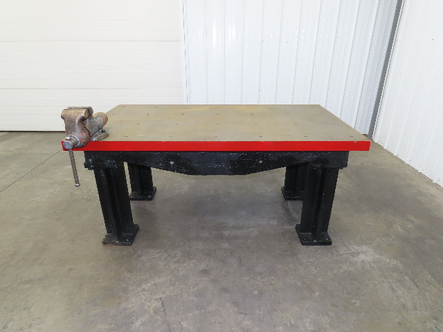 Vintage Precision 2-1/4" Steel Welding Layout Table 66x36" Cast Iron Wilton Vise