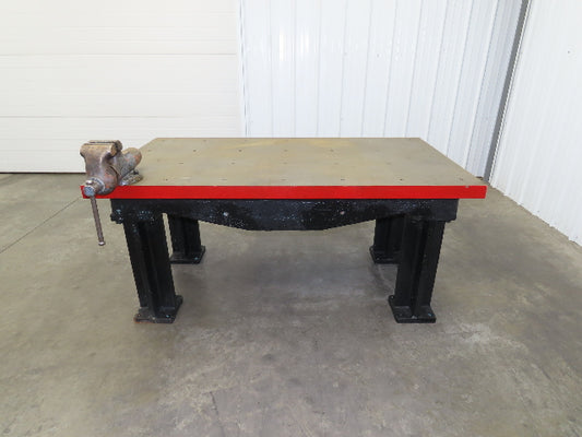 Vintage Precision 2-1/4" Steel Welding Layout Table 66x36" Cast Iron Wilton Vise