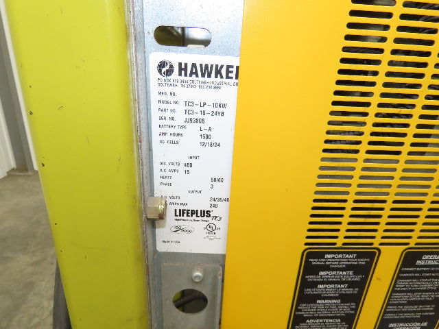 Hawker TC3-10-24Y Life-Plus Forklift Battery Smart Charger 24/36/48V 1500ah 3PH