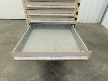 14 Drawer Industrial Tooling Storage Cabinet 30x29x61" Lyon Lista Vidmar Box