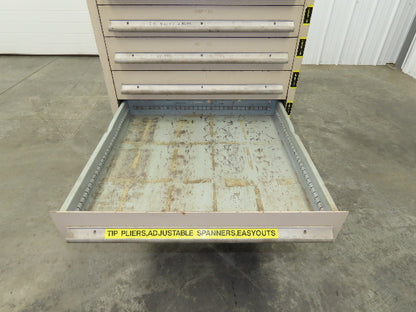 14 Drawer Industrial Tooling Storage Cabinet 30x29x61" Lyon Lista Vidmar Box