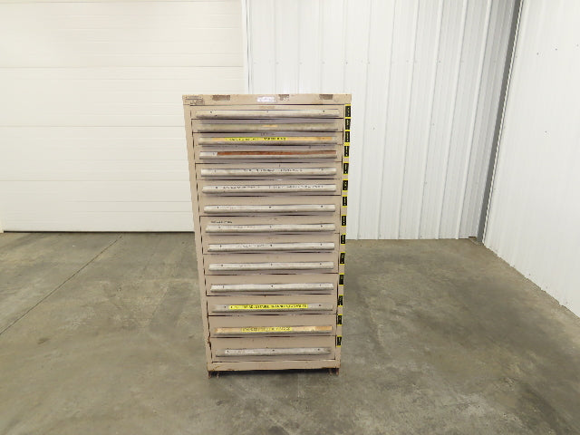 14 Drawer Industrial Tooling Storage Cabinet 30x29x61" Lyon Lista Vidmar Box