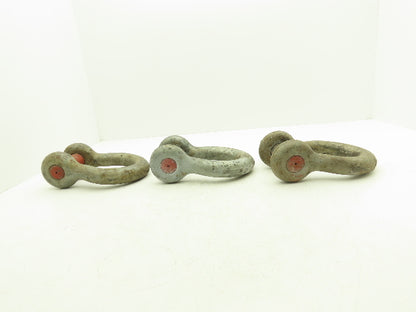 Crosby G-209 Galvanized Carbon Anchor Shackle with 1.63" Screw Pin Lot of 3