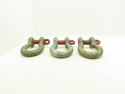Crosby G-209 Galvanized Carbon Anchor Shackle with 1.63" Screw Pin Lot of 3