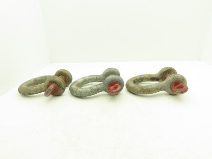 Crosby G-209 Galvanized Carbon Anchor Shackle with 1.63" Screw Pin Lot of 3