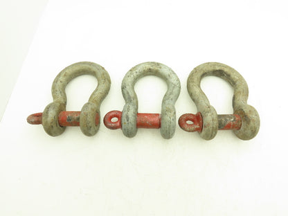 Crosby G-209 Galvanized Carbon Anchor Shackle with 1.63" Screw Pin Lot of 3